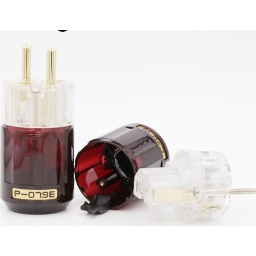 5Pairs Gold Plated C-079 IEC + P-079E 24k Gold-Plated Schuko EU Plug+IEC Female Connector For Audio DIY