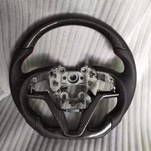 Cuatomized Real Carbon Fiber Sports Steering Wheel Alcantara Leather compatible for Hyundai Tucson 2015-2020