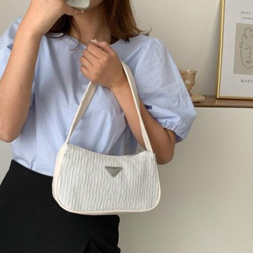 Retro Shoulder Bag Women Fashion Trendy Nylon Handbag Female Small Subaxillary Bags Summer Casual Mini Shoulder Bag Designer