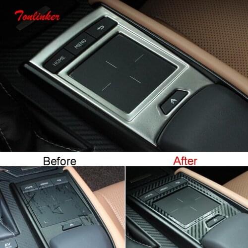 Tonlinker Interior Car Gear/Mouse Control Cover Stickers For LEXUS ES200 260 300H 2018-21 Car Styling 1 PCS Metal Cover Stickers