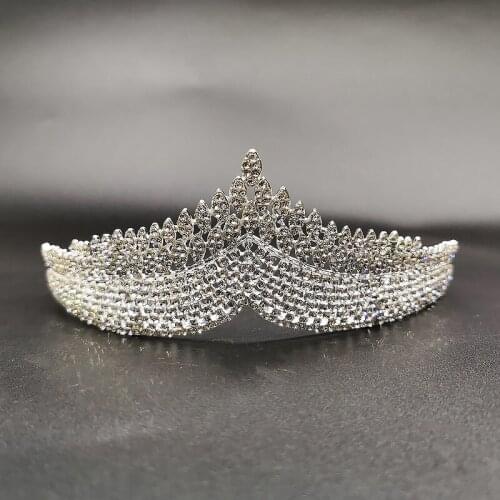 Crown Ornament Bridal Wedding Accessories Simple Alloy Diamond-Studded Bridal Dress Jewelry A66
