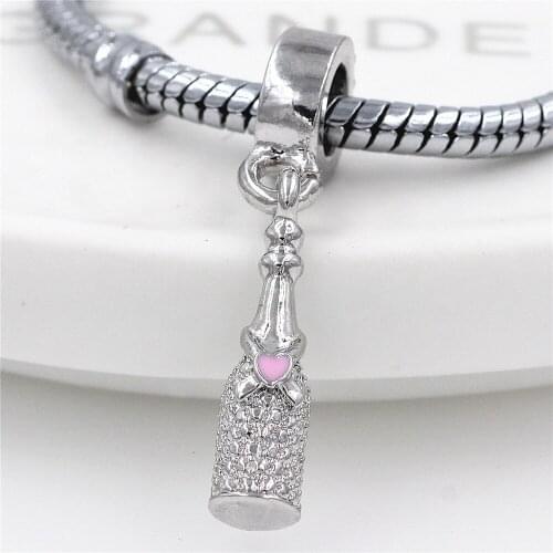TOP Quality 5 style winebottle Charm beads fit Pandora Bracelet Chain For Women Jewelry