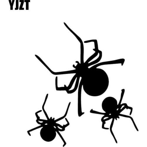 YJZT 13.5CM*15.2CM Terror spiders Decorate Vinyl Decal Car Trunk Pattern Car Sticker Black/Silver C4-2800