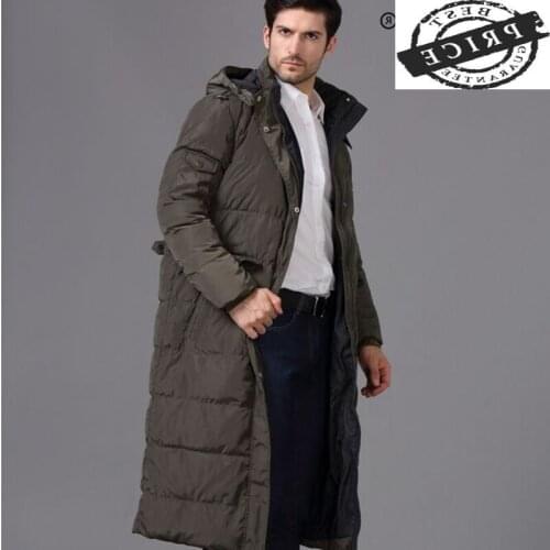 Winter Coat Male Fashion Abrigos 2021 Thick Warm 20% Duck Down Jacket Hooded Men Light Long Jackets Hiver Coats 202120a