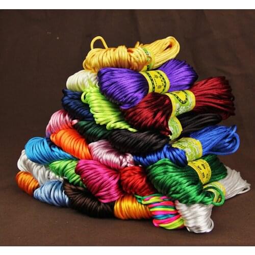 1Pc 20m Length Mixed Color Nylon Macrame Cords Tassel Beading Weave Thread For Bracelets Handmade DIY Jewelry Components Making
