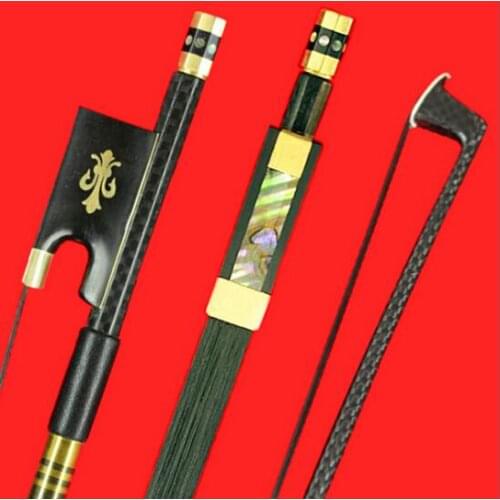 1pc Professional Carbon fiber violin bow 4/4 good balance Black Horsehair ebony frog free shipping