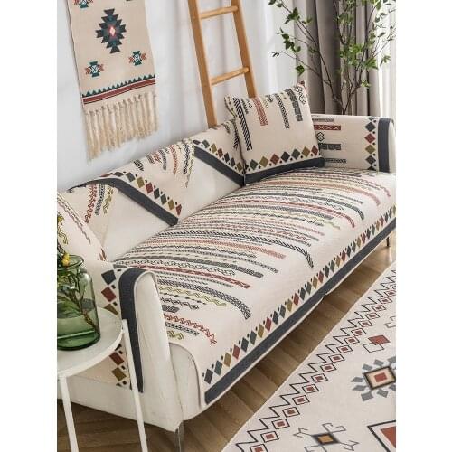 1PCS Cotton Universal Long Bench Cat Sofa Protector Nordic Settee Mattress Seat Pad