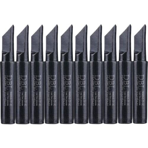 10PCS/Lot Lead Free Black Metal Soldering Iron Tips 900M-T-K For Hakko Rework Soldering Station Tool Set