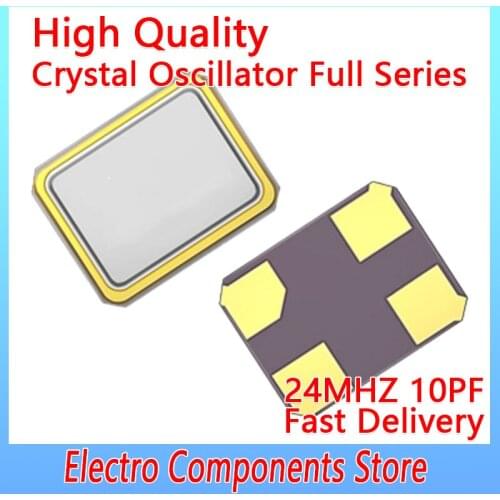 10PCS/LOT Quartz Crystal Resonator Passive Oscillator 4Pin 3225 24MHZ Quartz Crystal Resonator 10PF ±10PPM Electronic Kit