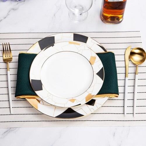 2Pcs Dinner Plates Serving Dishes Round Plate Cake Tray Steak Plates Western Kitchen Plate Flat Plates Fruit Tray Tableware Set