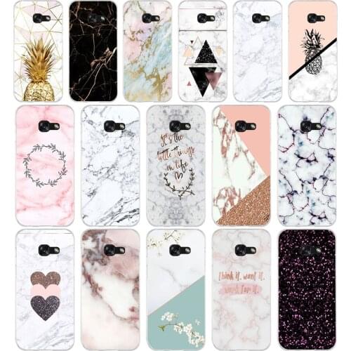 58AA pink white blue marble Soft Silicone Tpu Cover phone Case for Samsung A3 A5 A7 A8 2016 2017 2018 A50