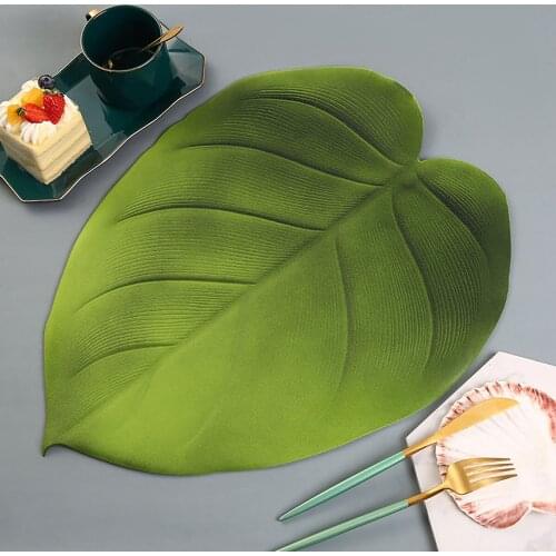 6PCS Simulation Leaf EVA Table Mat Hotel Decoration Coaster Waterproof Oil Insulation Pad Bowl Pad
