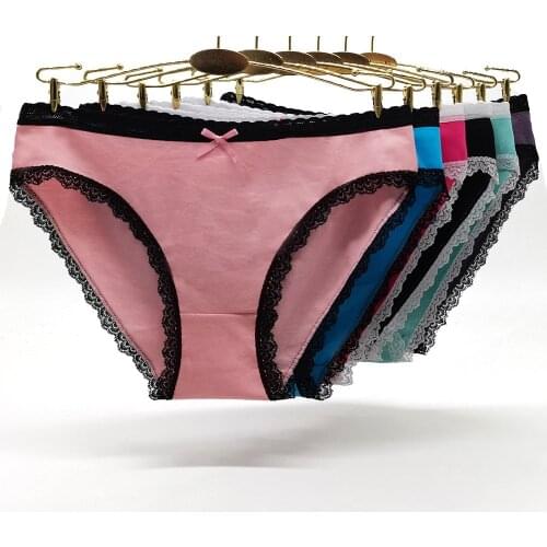 Free Shipping 5pcs/lot New Cotton Womens Briefs Fashion Pants Cotton Large Briefs Lace Womens Underwear 89479