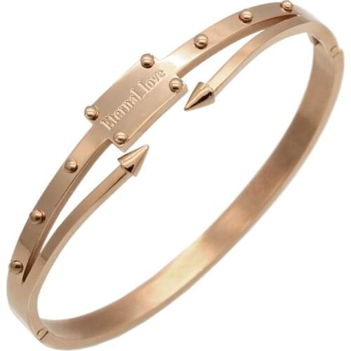 Pulseira Feminina Bangle Gold Colour Bracelets & Bangles Pulseiras Stainless Steel Screw Bracelet Women Eternal Love Jewelry