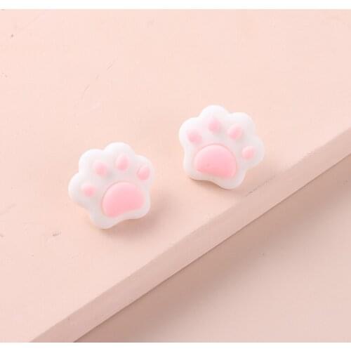 Pink Cat Dog Paw Pin Plastic Clay Kitten Puppy Footprint Brooch Lapel Pin Badges Animal Jewelry Gift For Pet Lover Wholesale