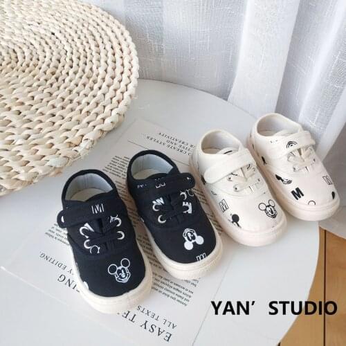 Disney childrens cartoon Mickey Mouse boy girl baby non-slip soft sole casual shoes student sports canvas shoes