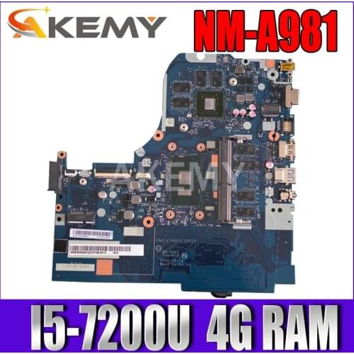 For Lenovo 310-15IKB 510-15IKB CG413 CG513 CZ513 NM-A981 notebook PC motherboard CPU I5 7200U DDR4 4G RAM GT920M 100% Test OK