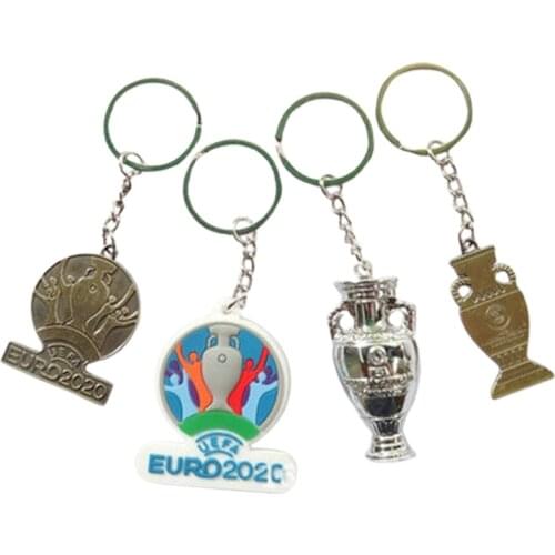 Football European Cup Fans Keychain Souvenirs Emblem Cup Key Ring Pendant Gift European Cup fans commemorative keychain