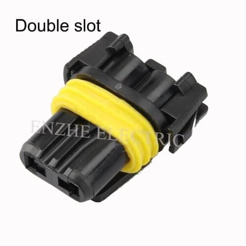 H11 Double slot/Single slot DJ9005-21/9006-11 hernia headlight socket waterproof HID 2 pin female male Connector automotive plug