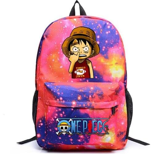 Anime One Piece Schoolbag Canvas Backpack Casual Packsack Unisex High Quality Teenger Student Travel Laptop Bag
