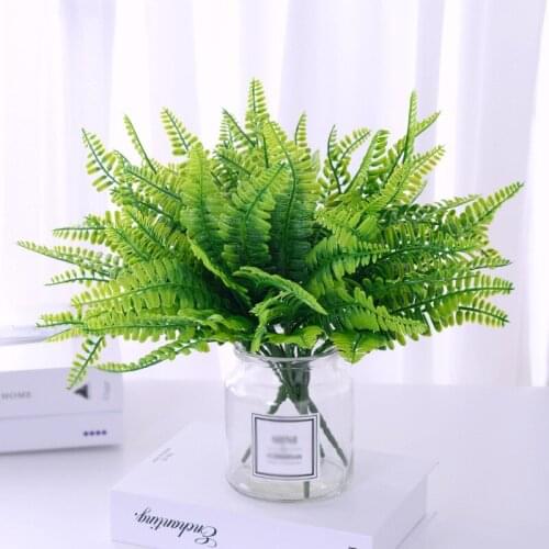 20 Pcs Artificial Shrubs Plastic Plants Persian Grass Fern Leaves Fake Bushes Wedding Home Garden Table Decoration Wholesale X2