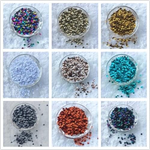 1800pcs/Pack Silver-Based Size 4mm round Cup loose sequins Paillettes sewing Wedding craft, Women Garments DIY Accessories