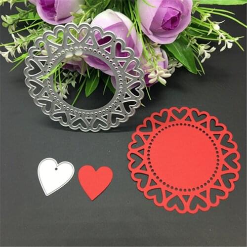 Round love hearts flower heart Frame Metal Cutting Dies For DIY Scrapbooking Album Embossing Paper Cards Decorative Crafts