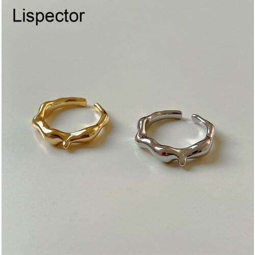Lispector 925 Sterling Silver Korean Nature Irregular Rings for Women Men Minimalist Temperament Rings Unisex Jewelry Gifts