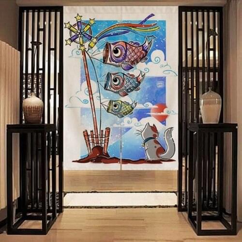 Japanese style Linen Fabric curtain kitchen restaurant window wall hotel pub props