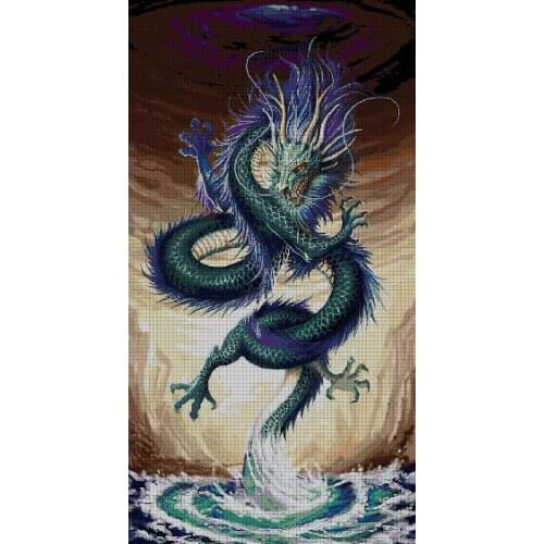 Ancient Dragon Cross Stitch Embroidery Kit Threads Craft Handwork Needlework Home Decoration Design GIft Present