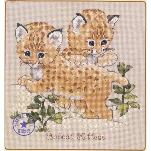 FREE delivery Popular Top Quality counted cross stitch kit bobcat kittens kitten cats cat