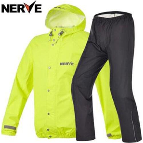 NERVER Motorcycle Riding Raincoat and Pants Suit Men Light thin Breathable Portable Outdoors Waterproof Rain coat