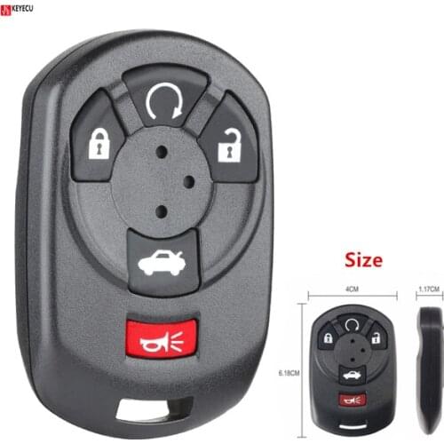 Keyecu New Replacement Remote Start Key Keyless Entry Fob Shell Case Housing for Cadillac STS 2005 2006 2007