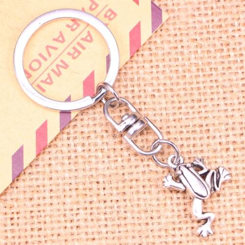 New Fashion Keychain 16x13mm frog Pendants DIY Men Jewelry Car Key Chain Ring Holder Souvenir For Gift