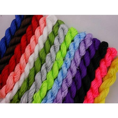 Wholesale 14 Rolls 1.0mm Diameter Jewelry Beading Shamballa Bracelet Nylon Cord Mix colors Chinese Knot Beads Ropes String