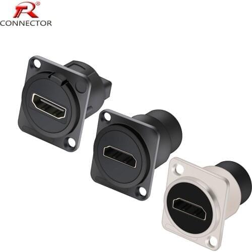 8pcs D-Type Connector Extension Cable Adapter HDMI-Compatible Panel Mount Chassis Connector Audio Female Module Socket