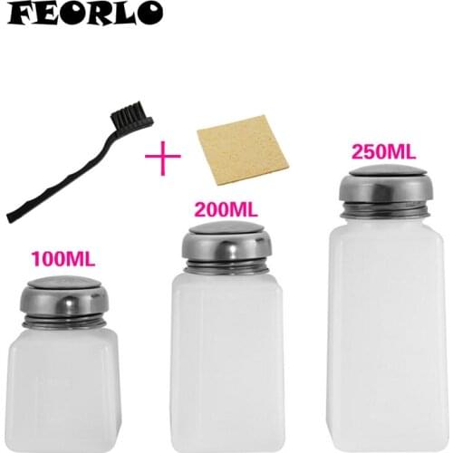 FEPRLO 100ML +200ml +250ML ESD Plastic Alcohol Bottle Solder Flux Bottle +1pcs Antistatic Brush+1pcs yellow sponge