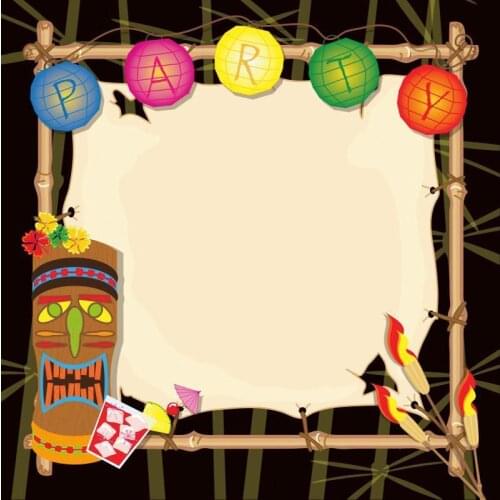 Customize Campfire Party Theme Photo Background Wooden Frame Tribal Mask Women Birthday Family Celebration Backdrops Wall Poster