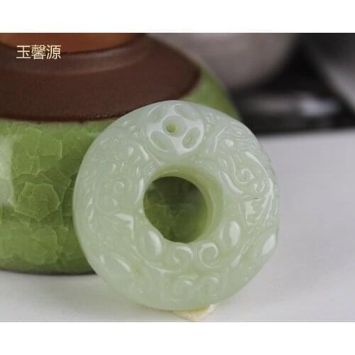 Natural Hetian Jade Pendants&Necklaces Hand Carved Lucky Amulet with Free for Women Men Jewelry