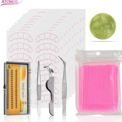 Professional Eyelash Extension Kit 3d Wispy Lashes Extension Accessories Pads Box Eye Lash Extension Kit Set for Fake Eye Lashes