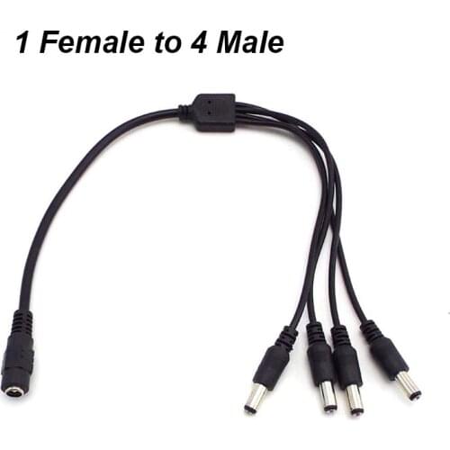 Gakaki 1 Pc Wholesale 2.1*5.5Mm 1 Female To 4 Male Splitter Plug Cable Surveillance Dc Power Supply 12V For Cctv Video Camera