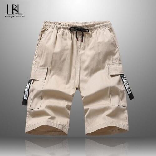 New Mens Fashion Summer Breathable Shorts 2021 Cotton Casual Men Classic Clothing Shorts Male Drawstring Elastic Waist Shorts