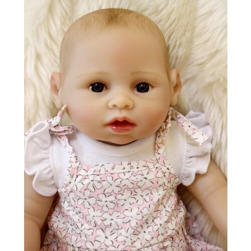 Full silicone reborn baby girl dolls 45cm newborn babies hand-painted hair magnetic mouth pacifier bebe 18" reborn
