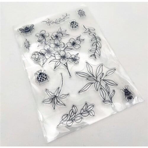 11x16CM Lovely Flowers Transparent Seal Clear Stamps Silicone Seal Roller Stamps DIY Scrapbook Album / Card Christmas Wedding