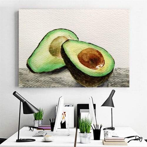 Modern Abstract Art Oil Painting Avocado Picture Print Wall Painting Home Living Room Kitchen Wall Decoration Canvas Poster