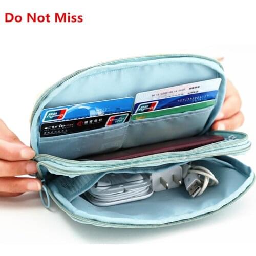 Do Not Miss Travel Passport Wallet bag Multi-purpose Used To Store Passport ID Card Cosmetics Charger Data Cable organizer bag