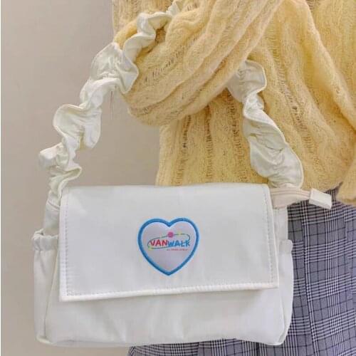 Retro Female Solid Color Top-handle Bag Simple Pleated Strap Student Girls Shoulder Underarm Bags Ladies Purse Handbags Bolsas