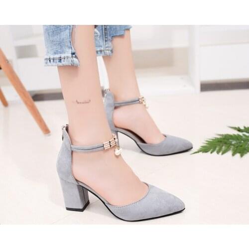 Autumn Women Shoes Pointed Toe Pumps Dress sandals High Heels Boat shoes Wedding shoes tenis feminino Side with