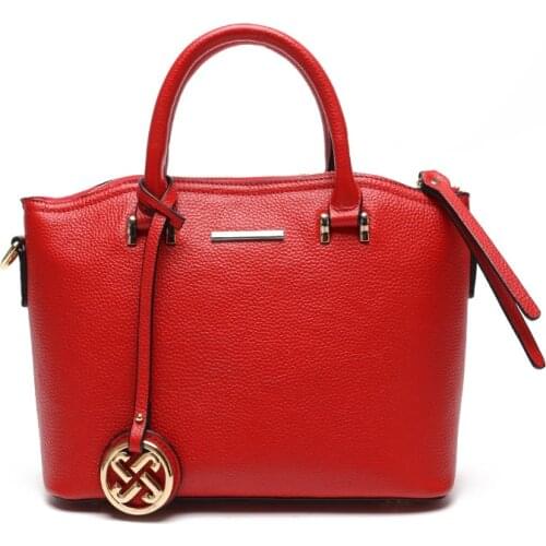 Real leather womens handbag Pure color Large capacity shoulder bag for women of Famous Brand luxury genuine leather bag