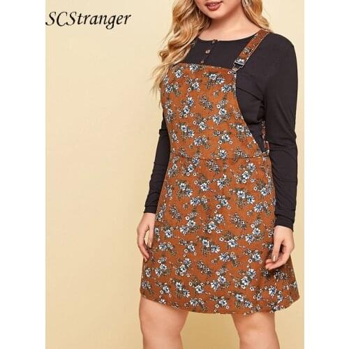 Dresses For Women 2021 Fashion Strap A Line Dress Female Spring Autumn Print Temperament Was Thin Suspender Skirt Mid Length